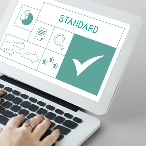 illustration of quality product warranty assurance on laptop